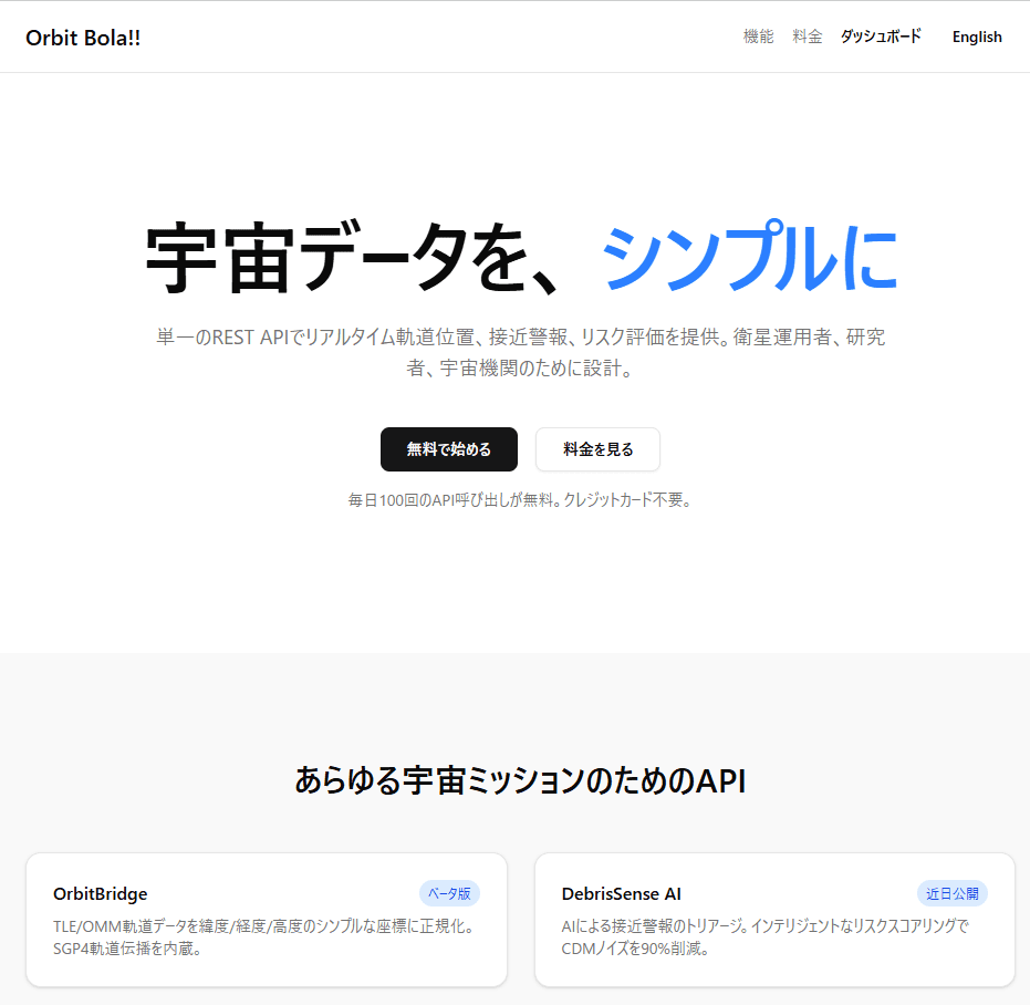 Orbit Bola!! | 宇宙状況認識API